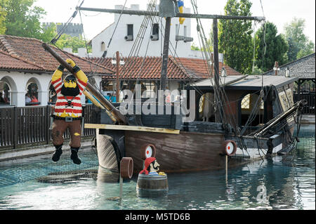 La superficie des terres dans Pirate Legoland Billund Resort a ouvert en 1968 à Billund, Danemark. 7 août 2015, est la plus grande attraction touristique au Danemark © Wojciech Banque D'Images