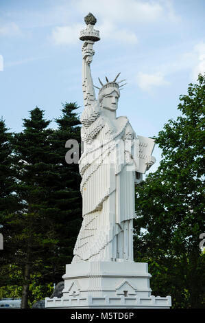 Lego briques Statue de la liberté, New York City, USA, en Mini de Legoland Billund Resort a ouvert en 1968 à Billund, Danemark. 7 août 2015, est t Banque D'Images