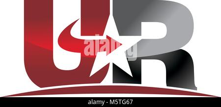Lettre UR Star Gear Illustration de Vecteur