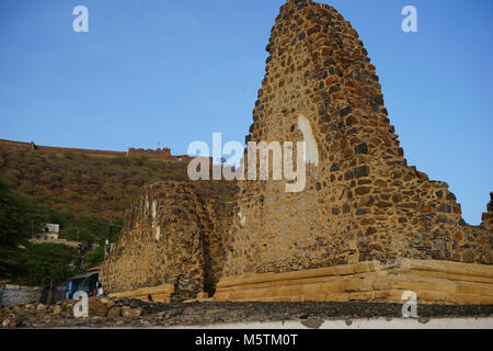 Ruines de l'ancienne cathédrale, Cidade Velha, l'île de Santiago, Cap-Vert Banque D'Images