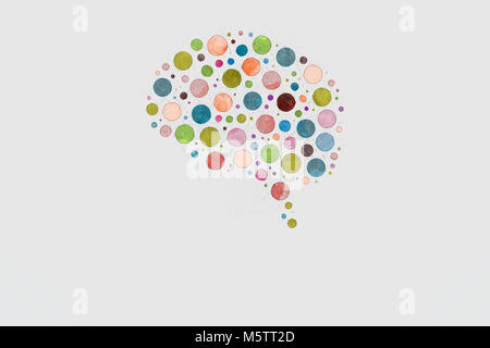 Cerveau Résumé croquis fait de cercles colorés Banque D'Images