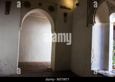 Monument historique, la Alcazaba, la fortification de palais.Malaga, Espagne. Banque D'Images