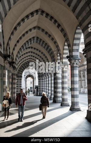 Arcades de la Via XX Settembre à Gênes, ligurie, italie Banque D'Images