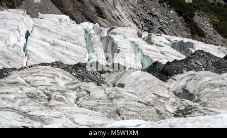 Crevasses sur Franz Joseph Glacier, île du Sud, Nouvelle-Zélande Banque D'Images