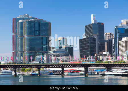 Barangaroo et Darling Harbour, Sydney, New South Wales, Australia Banque D'Images