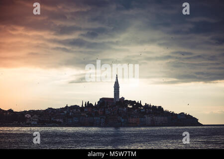 Coucher du soleil à Rovinj Banque D'Images