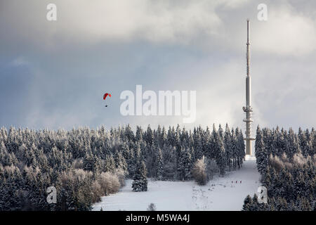 Tour de télécommunication à l'Ebbegebirge, près de Reblin, Herscheid, Nordrhein-Westfalen, Germany, Europe Banque D'Images