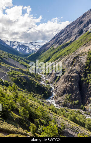 Ascencia Rio ; Parc National Torres del Paine, Chili Banque D'Images