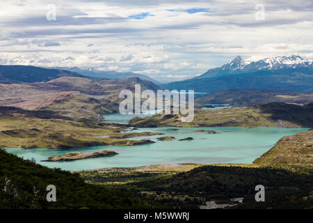 Cordillera Paine ; vue depuis près de Lago Skottsberg ; Parc National Torres del Paine, Chili Banque D'Images