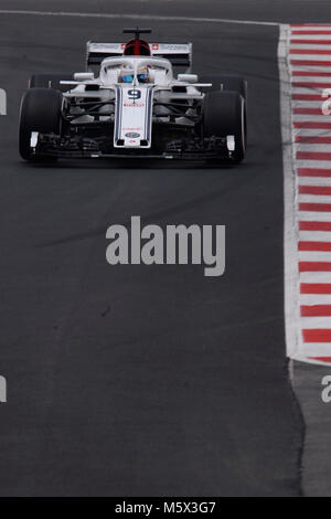 Barcelone, Espagne. 26 Février, 2018. Première journée d'essai de la saison 2018 de Formule 1 sur le circuit de Catalunya, Montmelo. 26 février de 2018. Dans la photo : Marcus Ericsson de Suède la conduite (9) Alfa Romeo Sauber F1 Team C37 Ferrari Crédit : CORDON PRESS/Alamy Live News Banque D'Images