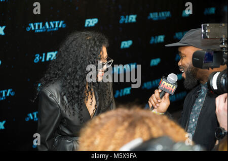 Atlanta, USA. Feb 26, 2018. Ayanis participe à 'Atlanta Robbin' saison' Atlanta Premiere at Starlight Six dur dans le 26 février 2018 à Atlanta, Géorgie. Crédit : l'accès Photo/Alamy Live News Banque D'Images