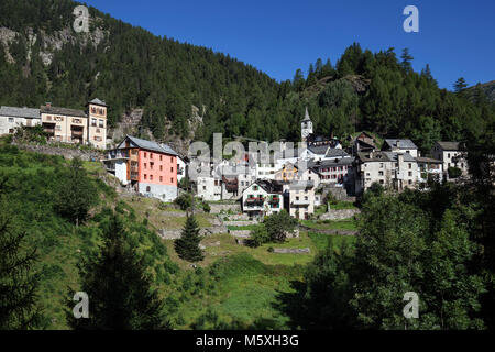 Village de Montagne Fusio, Val Lavizzara, Canton du Tessin, Suisse Banque D'Images