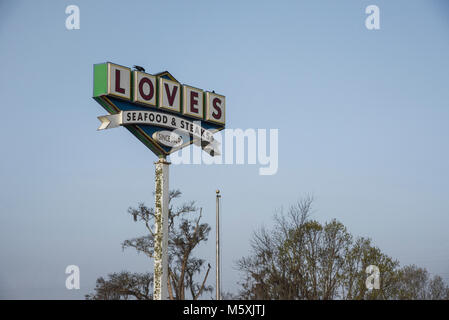 Love's Seafood & Steak Restaurant à Savannah en Géorgie, USA Banque D'Images