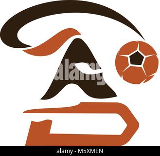 Warrior Football Logo Design Template Vector Illustration de Vecteur