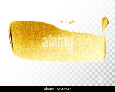 La main d'or coup de pinceau peinture isolé Illustration de Vecteur
