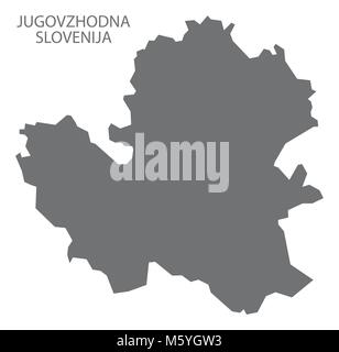 Jugovzhodna Slovenija Slovénie carte des gris illustration forme Illustration de Vecteur