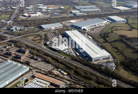 Vue aérienne des unités industrielles et des usines à Stoke on Trent, Staffordshire, Royaume-Uni Banque D'Images