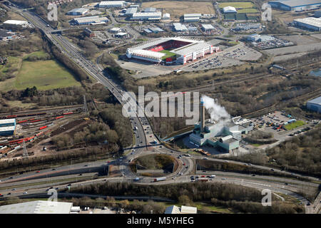 Vue aérienne des unités industrielles et des usines à Stoke on Trent, Staffordshire, Royaume-Uni Banque D'Images