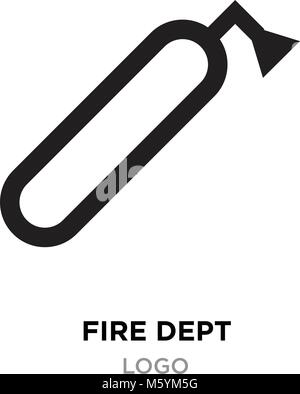 Fire dept logo, Illustration linéaire isolé sur fond blanc Illustration de Vecteur