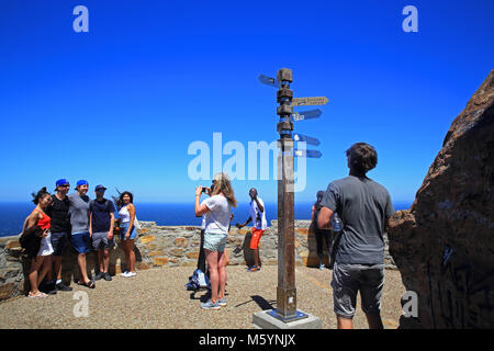 Historique L'ancien phare de Cape Point, un promontoire au NW de la péninsule du Cap, près de Cape Town, Afrique du Sud Banque D'Images