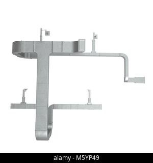 Système de tuyaux de ventilation sur blanc. 3D illustration Banque D'Images