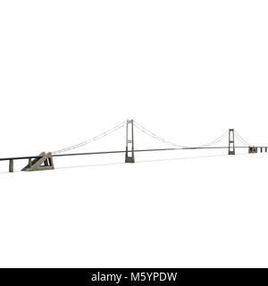 Lien Grand Belt Bridge sur blanc. 3D illustration Banque D'Images