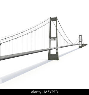 Lien Grand Belt Bridge sur blanc. 3D illustration Banque D'Images