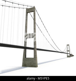 Lien Grand Belt Bridge sur blanc. 3D illustration Banque D'Images