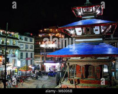 Durbar Square de Katmandou, Népal, 4 octobre 2013 : Rush sur l'Katmandou Durbar Square at night Banque D'Images