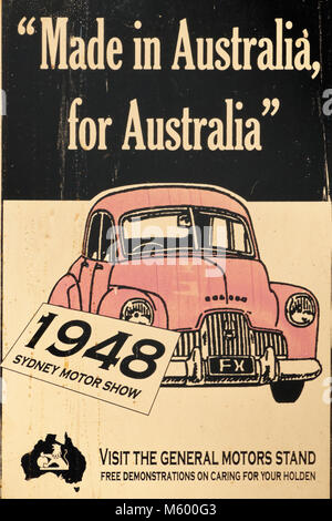 Historique ancienne General Motors Holden Annonces de voitures, de l'Australie Banque D'Images