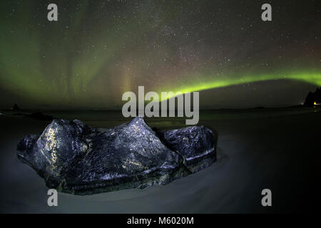 Lumières polaires dans le grand nord, Aurora Borealis, Andenes, Andoya, Île Norvège Banque D'Images