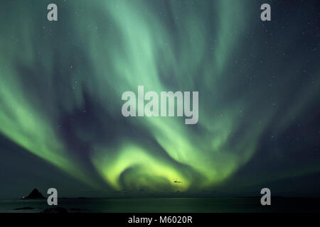 Lumières polaires dans le grand nord, Aurora Borealis, Andenes, Andoya, Île Norvège Banque D'Images