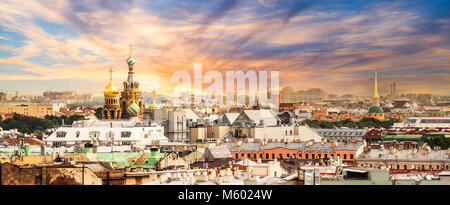 Vue aérienne de St Petersbourg, Russie Banque D'Images