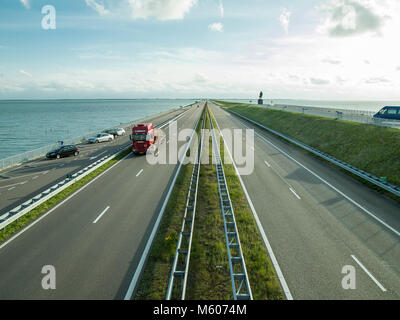 La plus proche de l'Afsluitdijk en Hollande. Banque D'Images