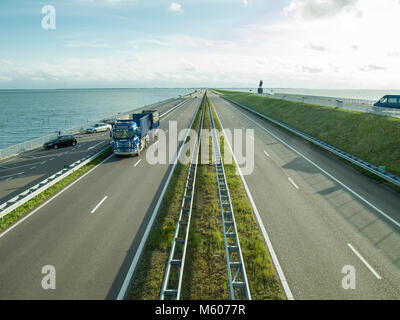 La plus proche de l'Afsluitdijk en Hollande. Banque D'Images