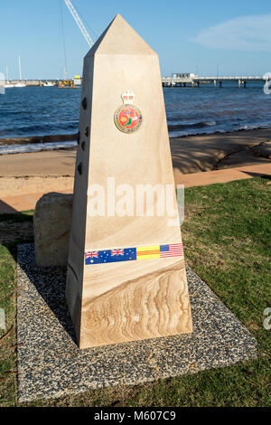 Mémorial des anciens combattants du Vietnam dans la Place Anzac, Redcliffe, Australie Banque D'Images