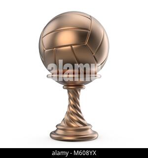 Trophée Bronze cup VOLLEY-BALL 3D render illustration isolé sur fond blanc Banque D'Images