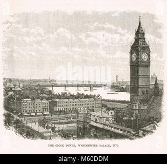 La tour de l'horloge, le Palais de Westminster, Big Ben (1870) Banque D'Images