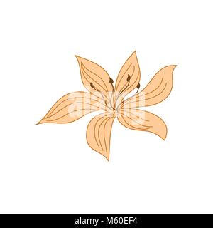 Belle fleur tropicale Hand Drawn Illustration Illustration de Vecteur