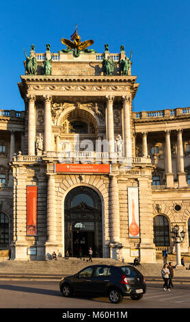 Neue Burg entrée principale de l'aile de la Hofburg, Wien, Vienne, Autriche. Banque D'Images