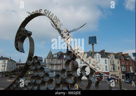 Sculpture au front de Seaton Banque D'Images