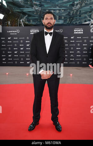 Monte Carlo, Monaco. Feb 27, 2018. Yuvraj Singh. GES/ Allgemein/ Laureus World Sports Awards 2018 : Preisverleihung, 27.02.2018 Allgemein : Laureus World Sport Awards 2018 : Cérémonie de remise des prix, Monaco, Février 27, 2018 dans le monde d'utilisation |Crédit : afp/Alamy Live News Banque D'Images