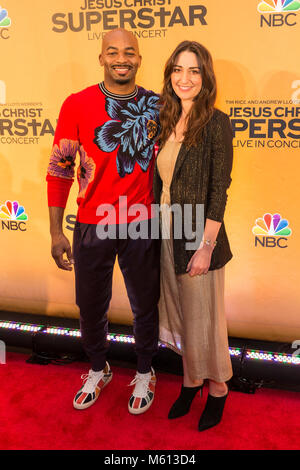 New York, New York, USA. Feb 27, 2018. Brandon Victor Dixon et Sara Bareilles assister à Jésus Christ Superstar Live in Concert Appuyez sur la Princesse à l'église de saint Paul l'Apôtre produite par NBC Crédit : lev radin/Alamy Live News Banque D'Images