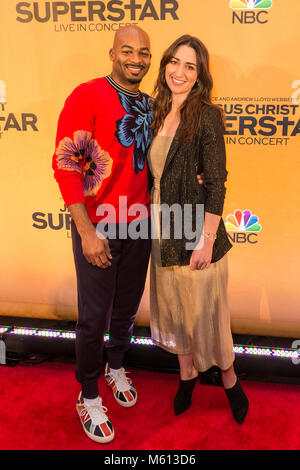 New York, New York, USA. Feb 27, 2018. Brandon Victor Dixon et Sara Bareilles assister à Jésus Christ Superstar Live in Concert Appuyez sur la Princesse à l'église de saint Paul l'Apôtre produite par NBC Crédit : lev radin/Alamy Live News Banque D'Images