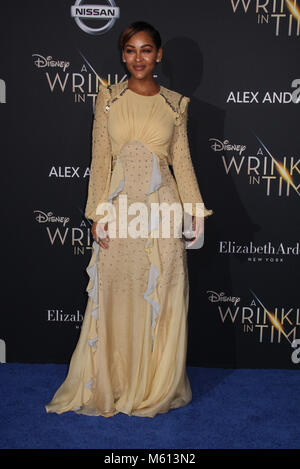 Meagan Good 02/26/2018 La première mondiale de 'une ride dans le temps' qui s'est tenue à El Capitan Theatre de Los Angeles, CA Photo : Cronos/Hollywood News Banque D'Images