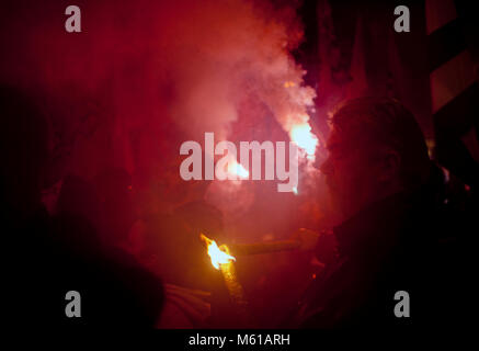 - 02/02/2013 - Athènes - l'extrême droite Aube dorée, le parti nationaliste a organisé un événement pour commémorer la mort de trois soldats grecs au cours de la crise de l'Imia retour en 1996. Athènes, le 2 février 2013 - Stefania Mizara / Le Pictorium Banque D'Images