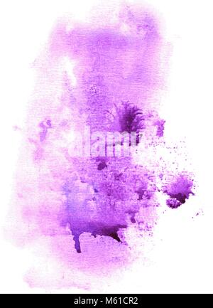 Abstract vector violet fait main aquarelle texture sur fond blanc. Splash coloré pour votre conception. Illustration de Vecteur