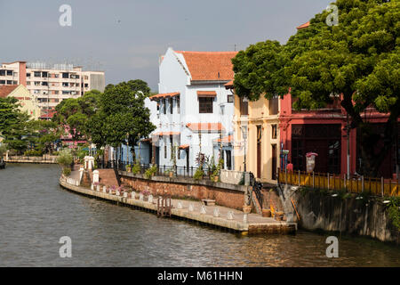 Melaka, Malaisie, le 11 décembre 2017 : la vieille ville de Malacca et de la rivière Malacca. UNESCO World Heritage Site en Malaisie Banque D'Images