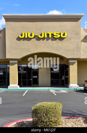 Vitrine de Jiu-Jitsu, Henderson Nevada strip mall. Banque D'Images