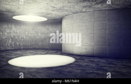 Abstract grunge moderne local en béton avec le trou de l'image de rendu 3D sur le toit Banque D'Images